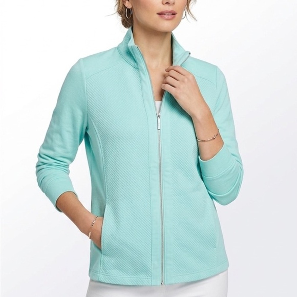 Northern Reflections Light Green Zip-Front Jacket Size Extra Large Cotton